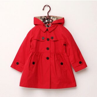 Kinderen Baby Meisjes Winter Windjack Jas Peuter Uniform Lange Mouw Knop Hooded Kinderen Meisje Jassen Bovenkleding 100-4T
