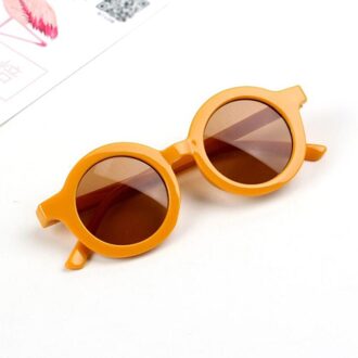 Kinderen Baby 'S Retro Effen Kleur Leuke Outdoor Strand Bescherming Voor Kinderen Zonnebril Klassieke Kinderen Eyewear geel