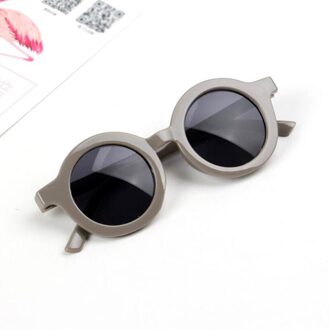 Kinderen Baby 'S Retro Effen Kleur Leuke Outdoor Strand Bescherming Voor Kinderen Zonnebril Klassieke Kinderen Eyewear grijs