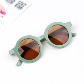 Kinderen Baby 'S Retro Effen Kleur Leuke Outdoor Strand Bescherming Voor Kinderen Zonnebril Klassieke Kinderen Eyewear groen
