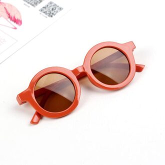 Kinderen Baby 'S Retro Effen Kleur Leuke Outdoor Strand Bescherming Voor Kinderen Zonnebril Klassieke Kinderen Eyewear Oranje