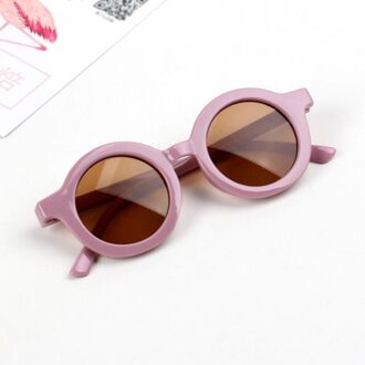 Kinderen Baby 'S Retro Effen Kleur Leuke Outdoor Strand Bescherming Voor Kinderen Zonnebril Klassieke Kinderen Eyewear Paars