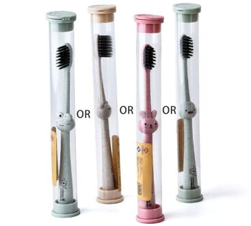 Kinderen Baby Tandenborstel Tarwe Stro Afbreekbaar Cartoon Handvat Orale Bamboe Houtskool Borstel Care Natuurlijke