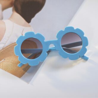 Kinderen Baby Zonnebril Jongens Meisjes Ronde UV400 Bril Zon Bloem Zomer Zonnebril Kids Lovely Baby Zonnebril Oculos Blauw