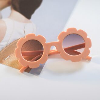 Kinderen Baby Zonnebril Jongens Meisjes Ronde UV400 Bril Zon Bloem Zomer Zonnebril Kids Lovely Baby Zonnebril Oculos Oranje