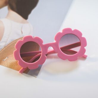 Kinderen Baby Zonnebril Jongens Meisjes Ronde UV400 Bril Zon Bloem Zomer Zonnebril Kids Lovely Baby Zonnebril Oculos Roze