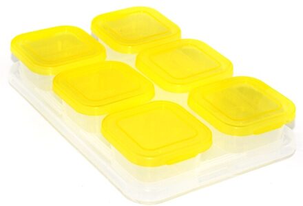 Kinderen Babyvoeding Container Koelkast Bevriezen Kubussen Met Lade Opbergdoos geel