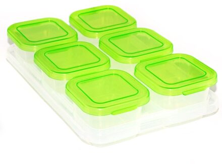 Kinderen Babyvoeding Container Koelkast Bevriezen Kubussen Met Lade Opbergdoos groen