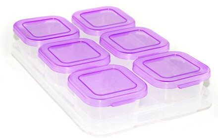 Kinderen Babyvoeding Container Koelkast Bevriezen Kubussen Met Lade Opbergdoos Paars