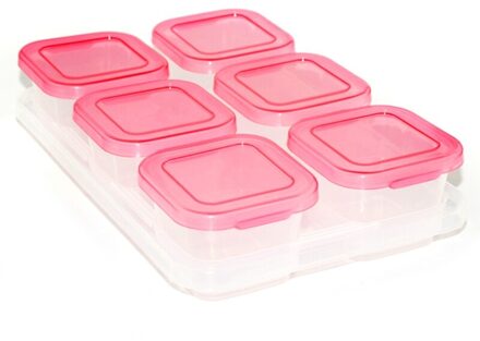 Kinderen Babyvoeding Container Koelkast Bevriezen Kubussen Met Lade Opbergdoos Roze