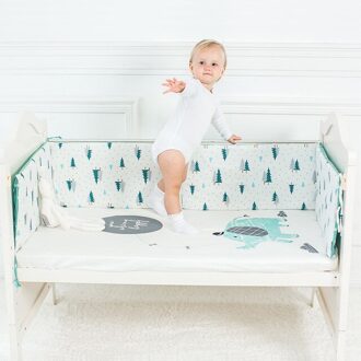 Kinderen Bed Protector Beddengoed Set Top Katoenen Baby Bed Dikker Bumpers Crib Rond Kussen Cot Kussens Pasgeborenen A 120-30CM