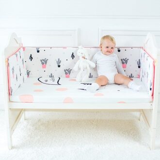 Kinderen Bed Protector Beddengoed Set Top Katoenen Baby Bed Dikker Bumpers Crib Rond Kussen Cot Kussens Pasgeborenen C 120-30CM