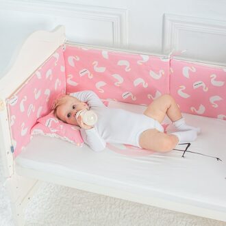 Kinderen Bed Protector Beddengoed Set Top Katoenen Baby Bed Dikker Bumpers Crib Rond Kussen Cot Kussens Pasgeborenen D 130-30CM
