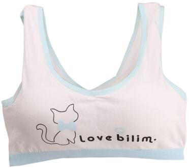 Kinderen Beha Voor Tiener Meisjes Katoen Kinderen Meisjes Ondergoed Kleding Tiener Sport Bh Met Borst Pad Puberteit Meisje Opleiding Beha licht blauw