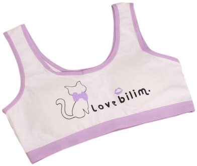Kinderen Beha Voor Tiener Meisjes Katoen Kinderen Meisjes Ondergoed Kleding Tiener Sport Bh Met Borst Pad Puberteit Meisje Opleiding Beha paars