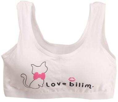 Kinderen Beha Voor Tiener Meisjes Katoen Kinderen Meisjes Ondergoed Kleding Tiener Sport Bh Met Borst Pad Puberteit Meisje Opleiding Beha wit