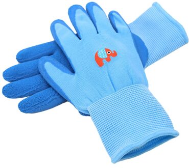 Kinderen Beschermende Handschoenen Wieden Anti-Bite Tuinieren Tuin Handschoenen Planten Latex Werk Gereedschap Huishoudelijke Kas Tool # W0 blauw