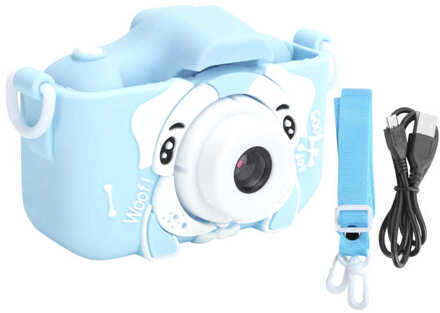 Kinderen Camera Mini Puppy Patroon Digitale 1080P Video Puzzel Speelgoed X5S 13MP Camera Speelgoed Blauw