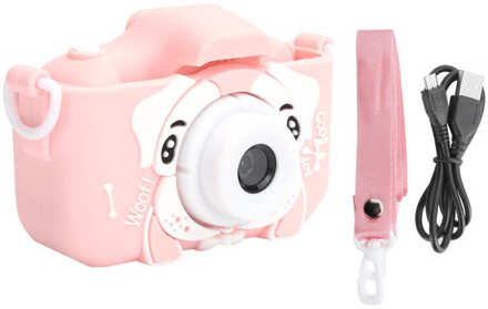 Kinderen Camera Mini Puppy Patroon Digitale 1080P Video Puzzel Speelgoed X5S 13MP Camera Speelgoed Roze