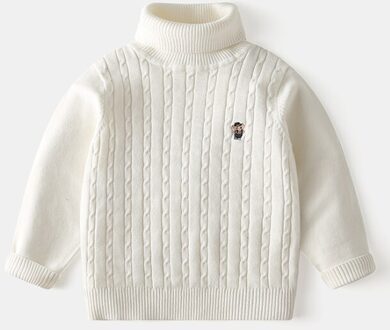 Kinderen Coltrui Gebreide Trui, Hoge Kraag Effen Kleur Jongens Tops, kinderen Casual Kleding Voor Herfst, Winter 7