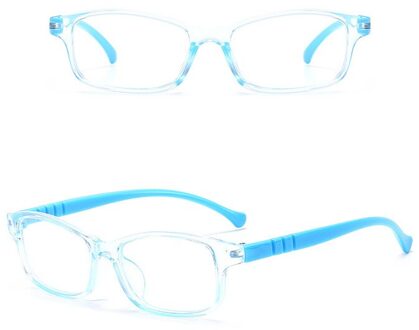 Kinderen Computer Blauw Licht Bril Anti Stam Bescherming Eye Filter Rechthoekige Frame Uv Ray Blocker Nep Lezen Lens Gaming