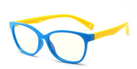 Kinderen Computer Bril Video Gaming Bril Anti Schadelijke Blauw Licht UV400 Anti Glare Bescherming Brillen voor Kinderen blauw geel