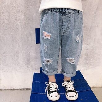 Kinderen Denim Broek Herfst Koreaanse Kinderen Jongens Mode Denim Broek Baby Jongens Gebroken Gat Broek Peuter Jeans 2-8Y 4T