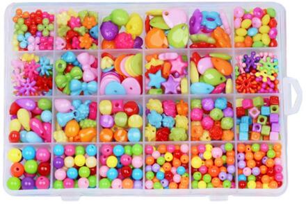 Kinderen Diy Kraal Set 24 Verschillende Vormen Kleurrijke Kralen Doos Diy Handgemaakte Kralen Speelgoed 1