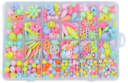 Kinderen Diy Kraal Set 24 Verschillende Vormen Kleurrijke Kralen Doos Diy Handgemaakte Kralen Speelgoed 3