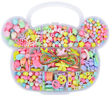 Kinderen Diy Kraal Set 24 Verschillende Vormen Kleurrijke Kralen Doos Diy Handgemaakte Kralen Speelgoed 9