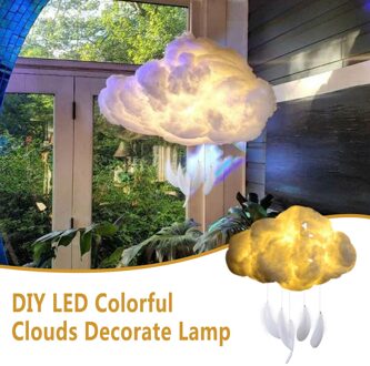 Kinderen Diy Led Warm Witte Wolken Lamp Nachtlampje Cloud Creatieve Handgemaakte Voor Home Decor Wedding Night Lights geel