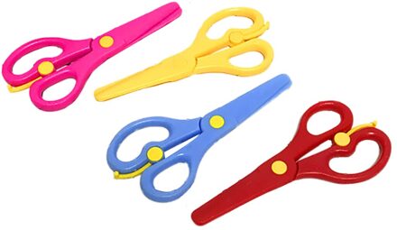 Kinderen Diy Papier Gesneden Veiligheid Speelgoed Student Schaar Kinderen Schaar Art Briefpapier 4 Kleuren Verpakt Voor De Verkoop
