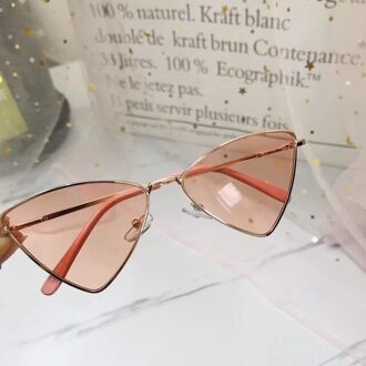 Kinderen Driehoek Zonnebril Metalen Frame Bril Persoonlijkheid Straat Schieten Spiegel Uv400 Voor Jongen Meisje Accessoires licht roze