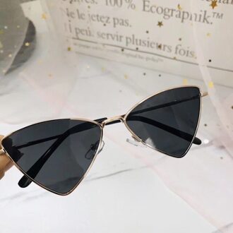 Kinderen Driehoek Zonnebril Metalen Frame Bril Persoonlijkheid Straat Schieten Spiegel Uv400 Voor Jongen Meisje Accessoires zwart