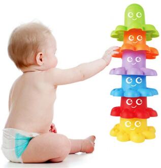 Kinderen Educatief Fun Cartoon Octopus Zandloper Octopus Stapelen Cups Baden Speelgoed Babybadje Speelgoed
