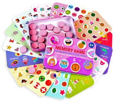 Kinderen Educatief Speelgoed Desktop Interactieve Memory Spel Grappig Memory Puzzels Houten Speelgoed Doos Schaken Puzzel Voor Kinderen roze