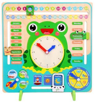 Kinderen Educatief Speelgoed Houten Kalender Weer Seizoen Vroege Baby Leren Cognitieve Klok Ontwikkeling Kinderen Speelgoed Speelgoed Maand Y6T1