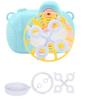 Kinderen Elektrische Ventilator Bubble Camera Speelgoed Automatische Bubble Machine Blower Water Blazen Speelgoed Outdoor Kinderen Speelgoed Automatische Bubble lucht-blauw