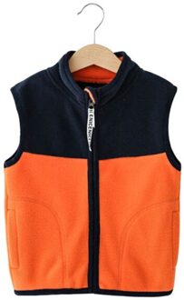 Kinderen Fleece Vest Verdikte Lente Herfst Winter Jongens Jas Dragen Jas Fleece Vest Voor Kinderen P2 93 oranje / 3T