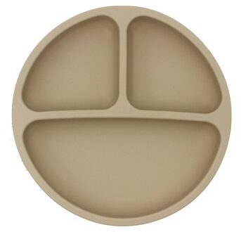 Kinderen Gerechten Baby Silicone Sucker Kom Kindje Glimlach Gezicht Plaat Servies Set Glimlach Gezicht Baby Servies Set Kids Plaat khaki