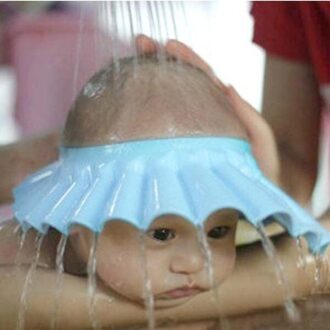 Kinderen Gesp Douche Cap Zacht Eva Materiaal Passen Shampoo Douche Baden Bad Bescherm Soft Cap Hoed Voor Baby #35 Blauw