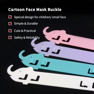 Kinderen Gezicht Cover Santi-Lekvrij Verstelbare Verlengsnoer Anti-Slip Gesp (4 Stuks In Willekeurige Kleuren) 4reeks olifant