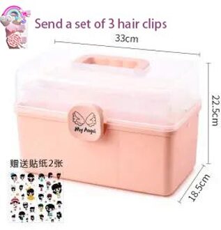 Kinderen Haar Accessoires Opbergdoos Meisje Baby Rubberen Band Hoofdtooi Transparante Stofdicht Sieraden Organisator Draagbare Case groot