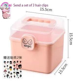 Kinderen Haar Accessoires Opbergdoos Meisje Baby Rubberen Band Hoofdtooi Transparante Stofdicht Sieraden Organisator Draagbare Case klein