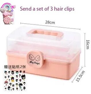 Kinderen Haar Accessoires Opbergdoos Meisje Baby Rubberen Band Hoofdtooi Transparante Stofdicht Sieraden Organisator Draagbare Case medium