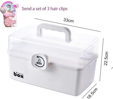 Kinderen Haar Accessoires Opbergdoos Meisje Baby Rubberen Band Hoofdtooi Transparante Stofdicht Sieraden Organisator Draagbare Case wit groot