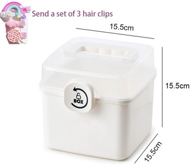 Kinderen Haar Accessoires Opbergdoos Meisje Baby Rubberen Band Hoofdtooi Transparante Stofdicht Sieraden Organisator Draagbare Case wit klein