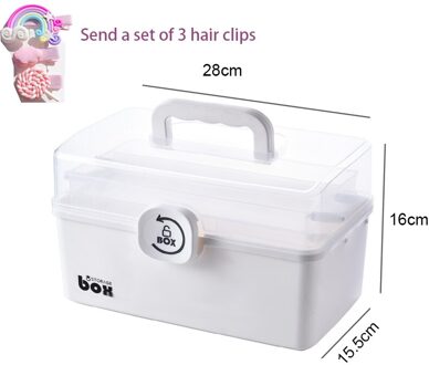 Kinderen Haar Accessoires Opbergdoos Meisje Baby Rubberen Band Hoofdtooi Transparante Stofdicht Sieraden Organisator Draagbare Case wit medium