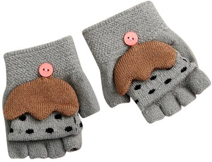 Kinderen Handschoenen Meisjes Jongens Winter Multicolor Cartoon Paraplu Stiksels Warme Katoenen Handschoenen Oktober #2 grijs