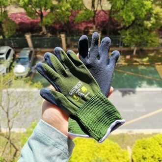 Kinderen Handschoenen Waterdicht Anti-Snijden Handschoenen Tuinieren Arbeid Wieden En Naalddichte Latex Een Paar handen Bescherming mossgreen 3-5